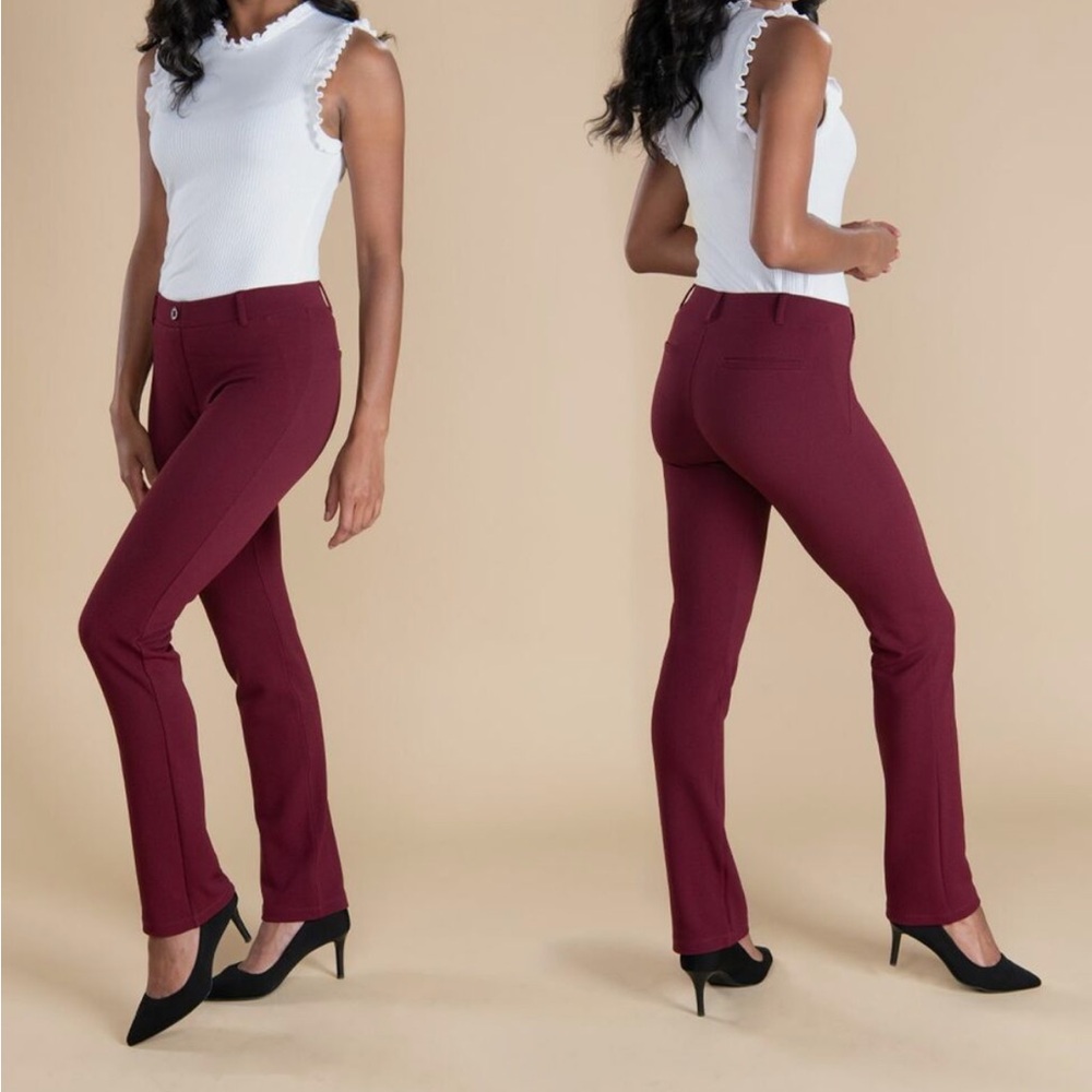 Betabrand Yoga Dress Pants | Burgundy